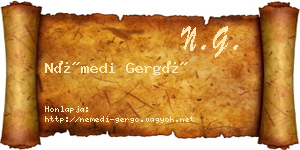 Némedi Gergő névjegykártya